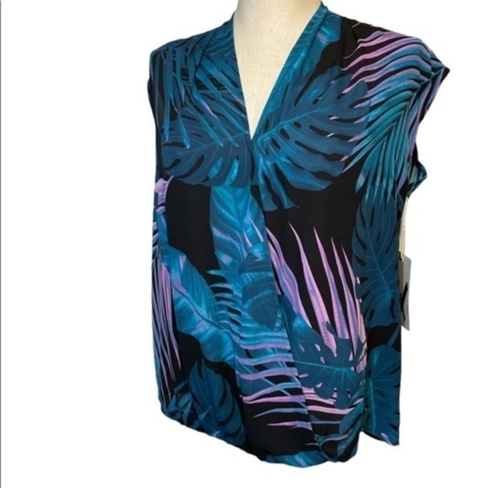 Worthington Nikki tropical top celeb style sleeveless top Sz small
